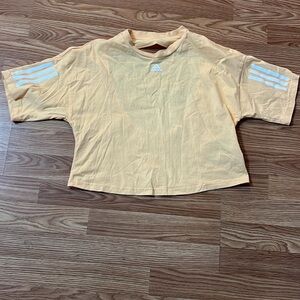Adidas Kids Light Orange Tee with White Stripes